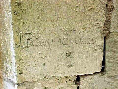 Name written in 1829 on the wall of the guest house of Chateauneuf