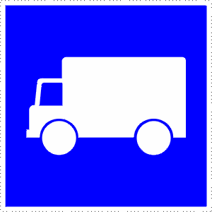 Suggest direction for vehicles transporting merchandise.