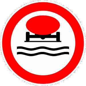 Road closed to vehicles transporting water pollutable materials.