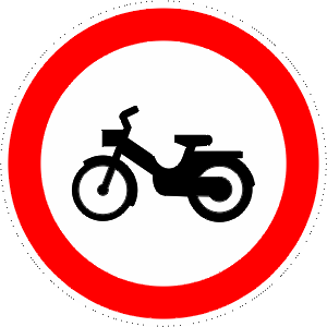 Road closed to mopeds.