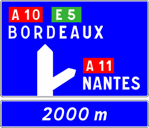 Upcoming exit to another Autoroute.