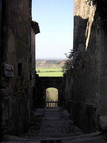 village of Grignan cobblestone path