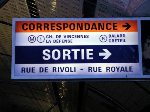 Paris Subway Correspondance Sortie