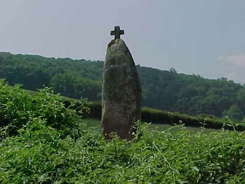 Cross carved out of the pagan stone