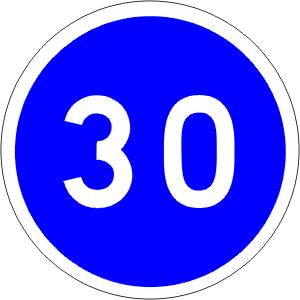 French turn Minimum Speed Limit (Number Indicated)